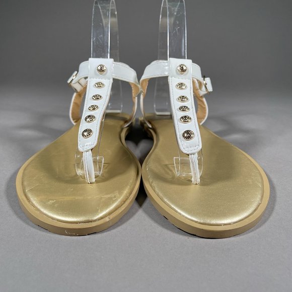 Jack Rodgers Sandals Gold Accents White Straps‎ Size 7M - Picture 2 of 15